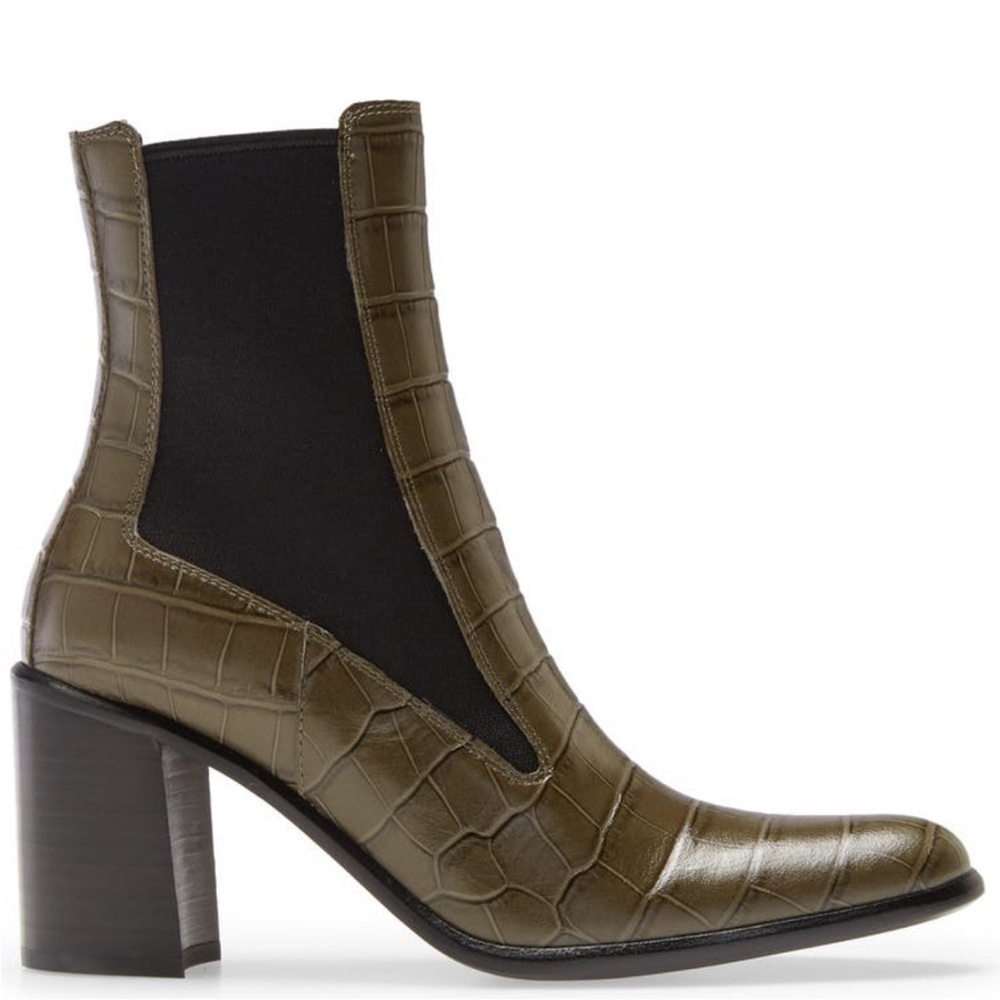 NIB Jeffrey Campbell Anitra Chelsea Boot3" heel Side zip Leather upper/lining 10